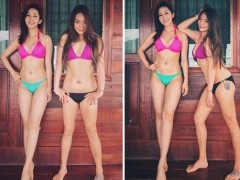 小甜甜超狂“真的练出马甲线” 穿三点式比基尼辣翻