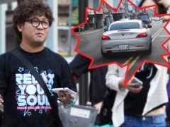 纳豆把妹开车危险驾驶 父亲节带妹吃烤肉